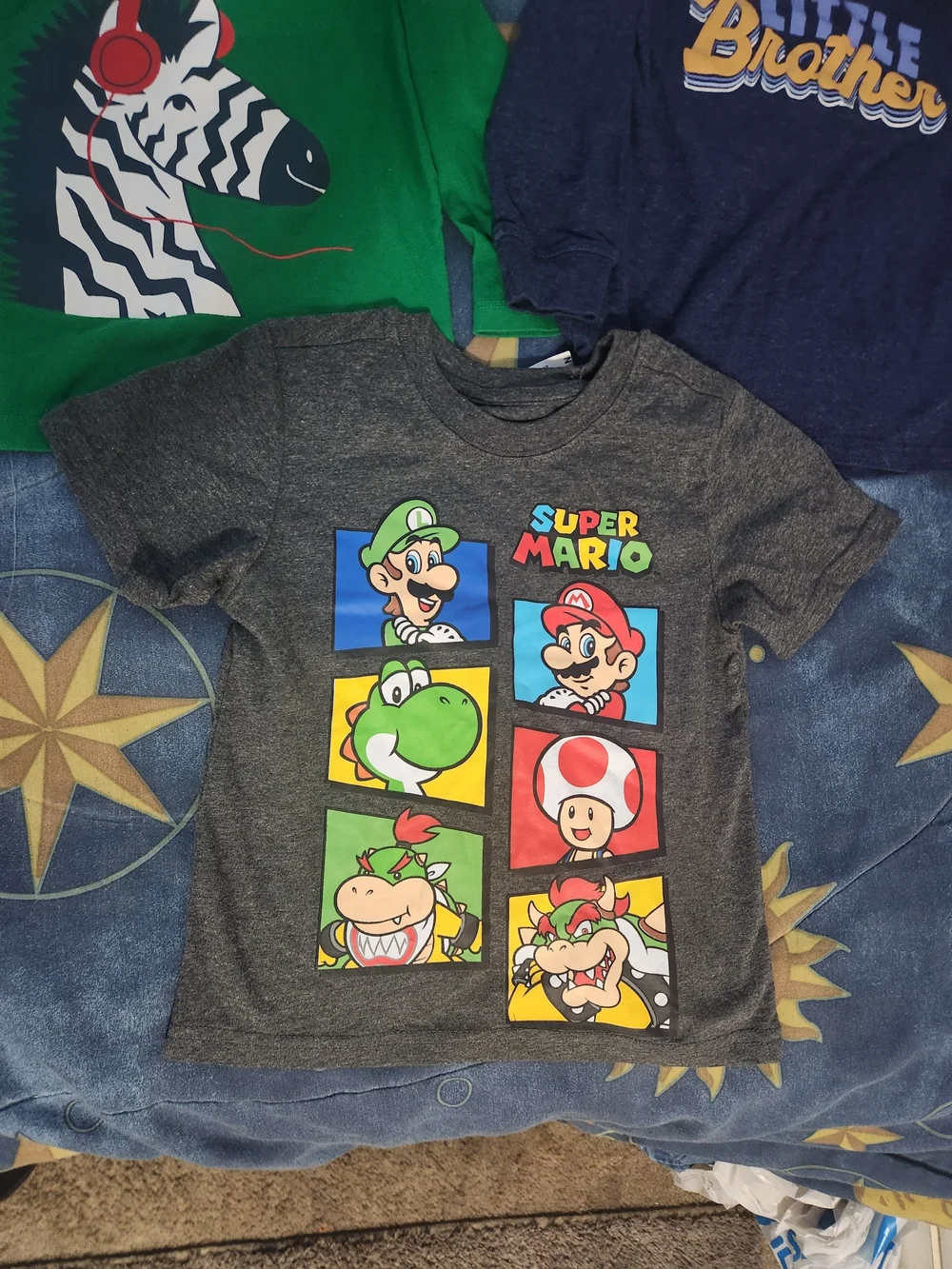 Toddler Boys 3 Set Graphic Tees - Green, Navy & Gray